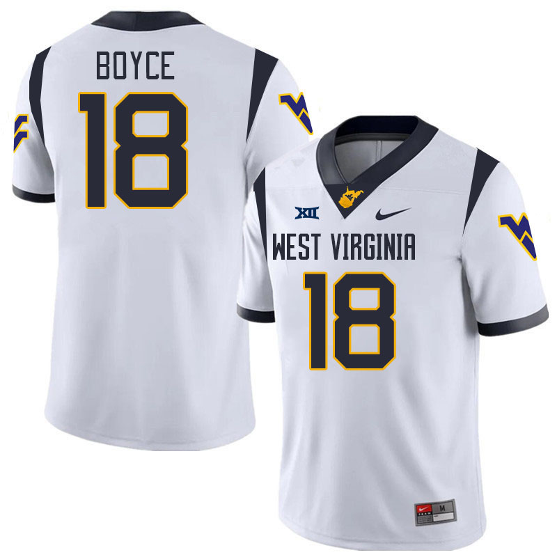 #18 Israel Boyce West Virginia Mountaineers College 2024 New Uniforms Football Jerseys Stitched Sale-White